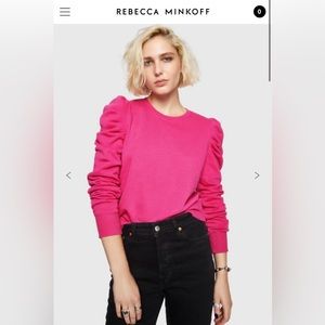 Rebecca Minkoff Janine Sweatshirt Hot Pink Size Small